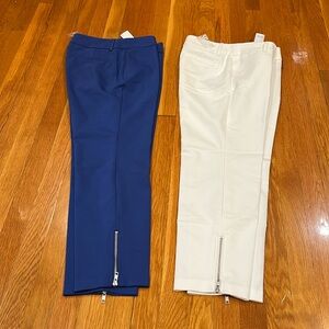 ROZ & ALI  beautiful Royal Blue Ankle  pant Size 8 zipper design side bottom leg